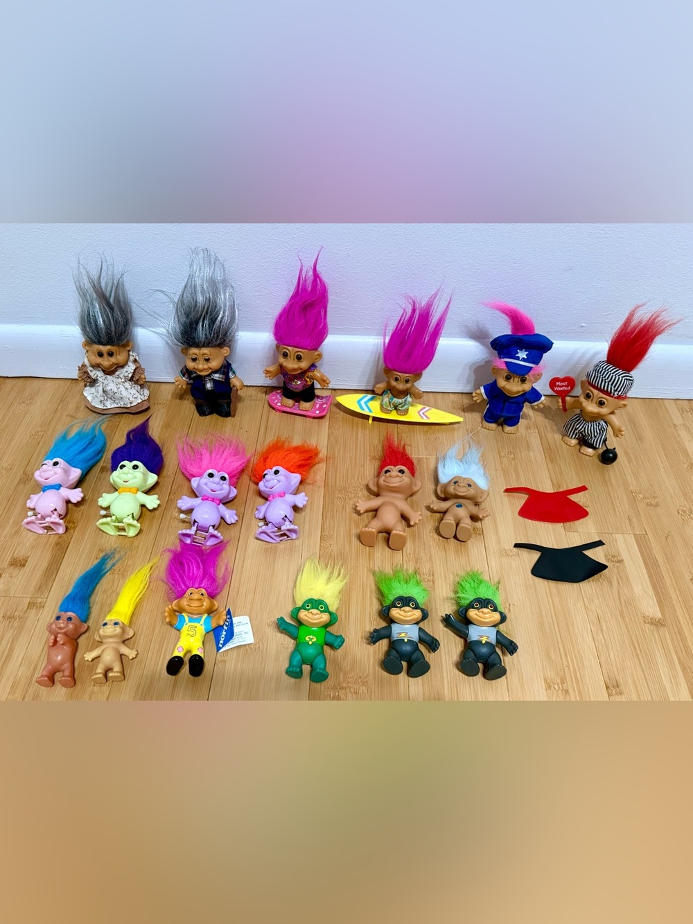 Lot of Vintage Russ Troll Dolls Grandma and Grandpa Soma hero skater postman